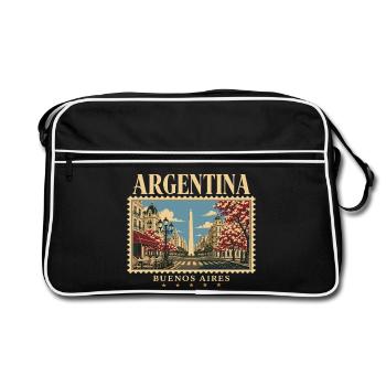 Argentinien Buenos Aires Retroreise - Retro Tasche - Schwarz/Weiß - Vorne
