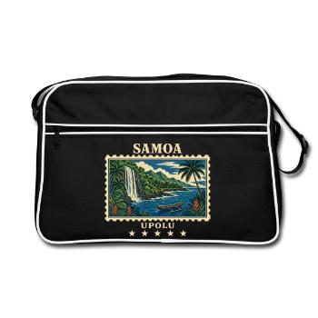 Marque de voyage vintage Samoa Upolu - Sac Retro - noir/blanc - Devant