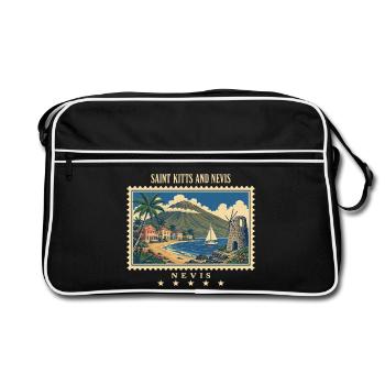 Saint-Kitts et Nevis Marque de voyage vintage Nevis - Sac Retro - noir/blanc - Devant