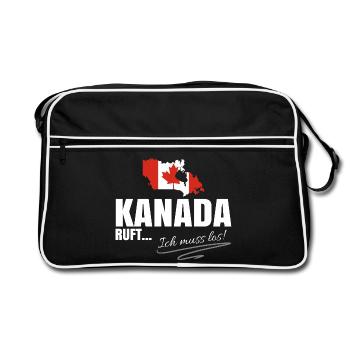 Kanada Auswandern - Retro Tasche - Schwarz/Weiß - Vorne