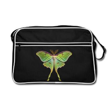 Luna Moth Actias luna - Retro Tasche - Schwarz/Weiß - Vorne