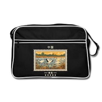 China Nanchang Vintage Reisemarke - Retro Tasche - Schwarz/Weiß - Vorne