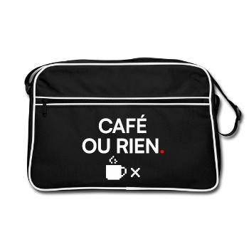 COFFEE OR NOTHING | Coffee Humor - Retro Bag - black/white - Front