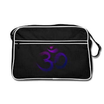 Ohm Zeichen || OM YOGA || NAMASTE - Retro Tasche - Schwarz/Weiß - Vorne