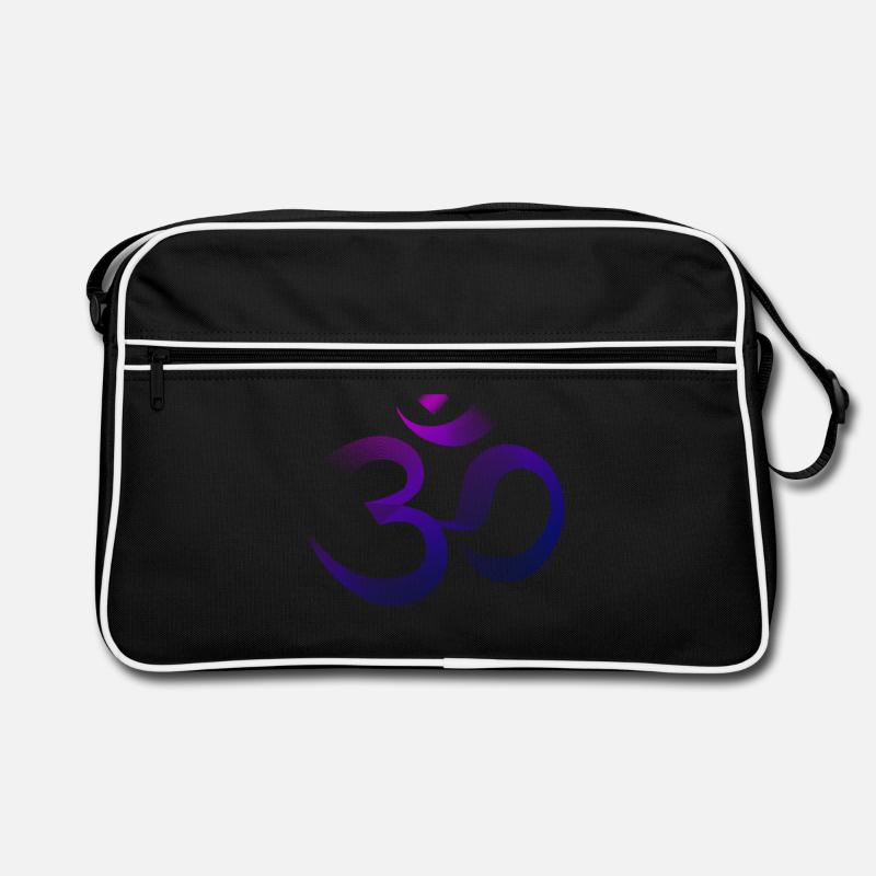 Ohm Zeichen || OM YOGA || NAMASTE - Retro Tasche - Schwarz/Weiß