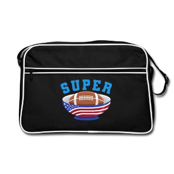 American Football Finale Champions Team Fan Lustig - Retro Tasche - Schwarz/Weiß - Vorne