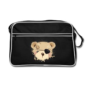 Nounours avec cache-œil - Sac Retro - noir/blanc - Devant