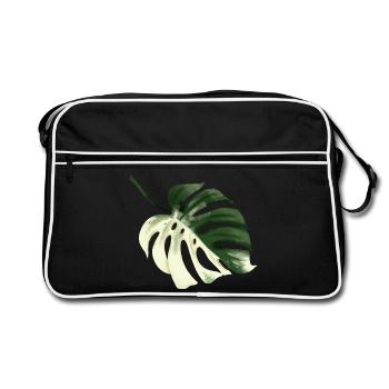 Conception premium Monstera - Sac Retro - noir/blanc - Devant