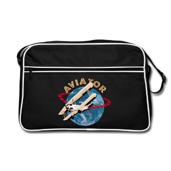 Pilote d'avion - Sac Retro - noir/blanc - Devant