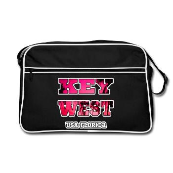 Key West Florida Palmen Urlaub souvenir Erinnerung - Retro Tasche - Schwarz/Weiß - Vorne