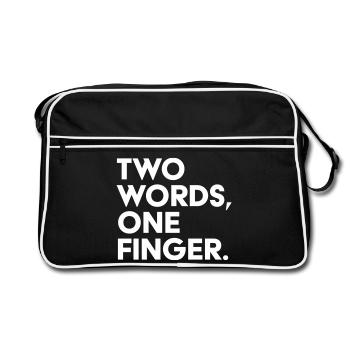 Deux mots un doigt - Sac Retro - noir/blanc - Devant