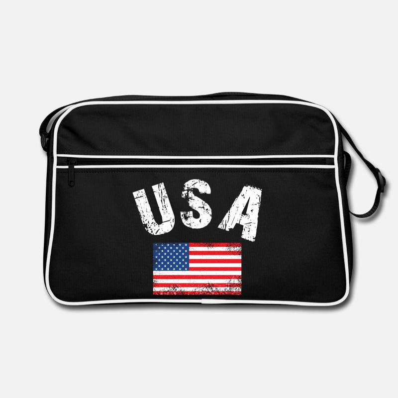 USA Flag - Retro Bag - black/white