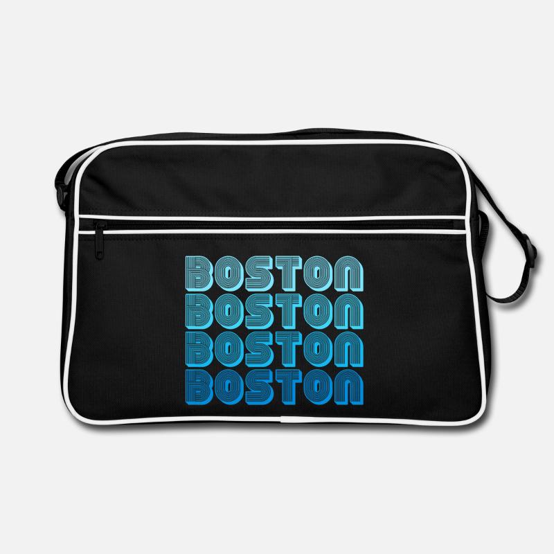 Boston Repeat Pattern Blue Gradient Retro Bag