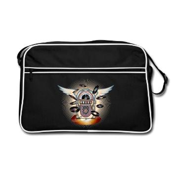 Jukebox au look rétro avec piano à queue et disques - Sac Retro - noir/blanc - Devant