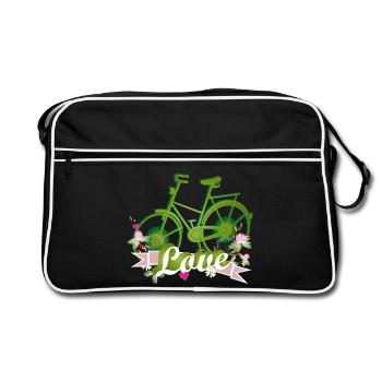 Vélo vert conçu avec beaucoup d’amour - Sac Retro - noir/blanc - Devant