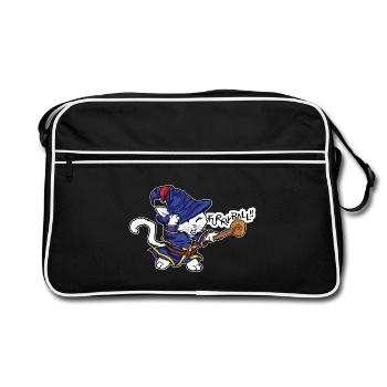 Sorcerer cat in enchantment - Retro Bag - black/white - Front