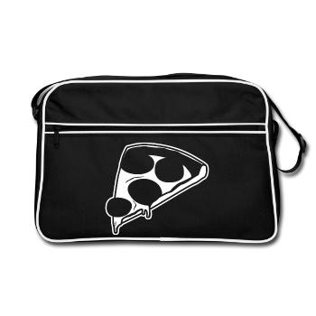 Dessin de pizza - Sac Retro - noir/blanc - Devant