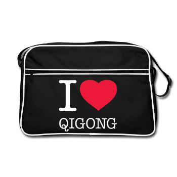J’ADORE LE QIGONG - Sac Retro - noir/blanc - Devant