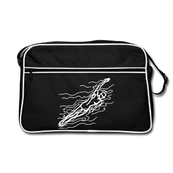 Competitive swimmer sketch - Retro Bag - black/white - Front