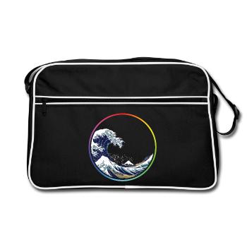Rainbow Wave Circle - Retro Bag - black/white - Front