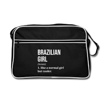 Brasilien Brasilien Brasilien Brasilien - Retro Tasche - Schwarz/Weiß - Vorne