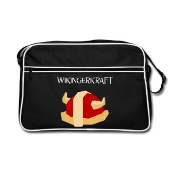 Wikingerkraft - Retro Tasche - Schwarz/Weiß - Vorne