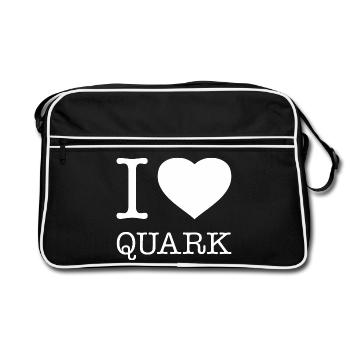 I LOVE QUARK - Retro Bag - black/white - Front
