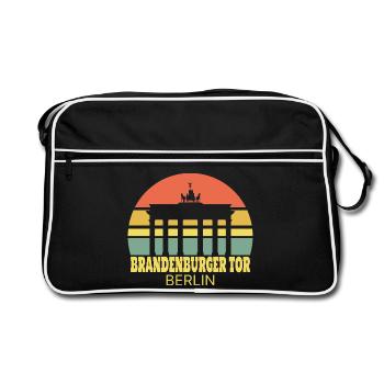 Brandenburger Tor Berlin Silhouette rétro - Sac Retro - noir/blanc - Devant