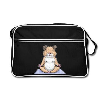 Méditation de fitness pour hamster yoga - Sac Retro - noir/blanc - Devant