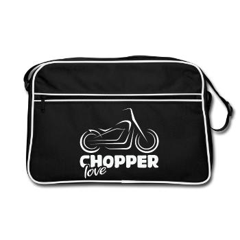 Chopper Liebe - Motorrad Fan Design - Retro Tasche - Schwarz/Weiß - Vorne