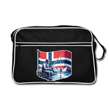 Bateau de pêche Norvège - Sac Retro - noir/blanc - Devant