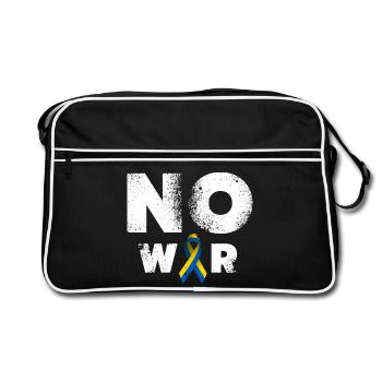 No War Ukraine Peace Sign - Retro Bag - black/white - Front