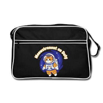 Meowstronaut On Duty - Retro Bag - black/white - Front