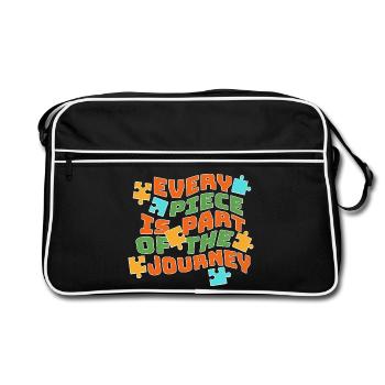 Autism Team: Strong Together - Retro Bag - black/white - Front
