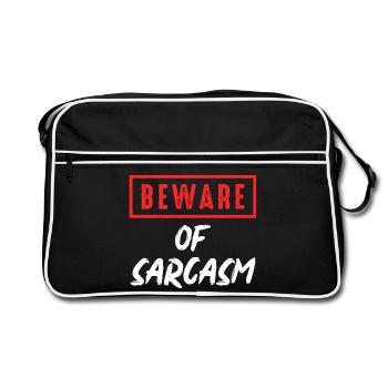 Beware of sarcasm - Retro Bag - black/white - Front