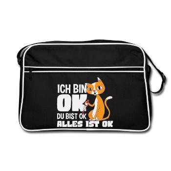 Je vais bien Tu vas bien Tout va bien Chat - Sac Retro - noir/blanc - Devant
