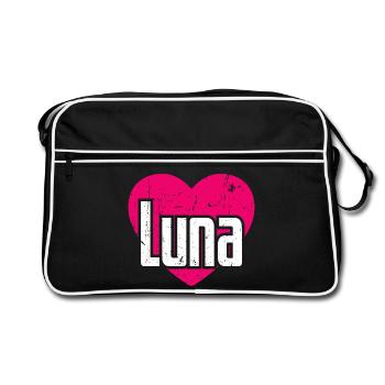 I Love Luna Pink Heart I Love Luna - Retro Bag - black/white - Front