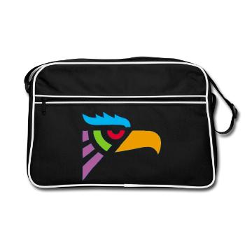 Tribal Eagle Head - Retro Bag - black/white - Front