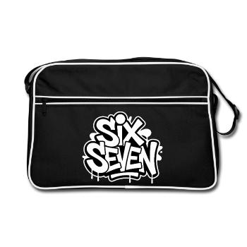 Six Seven 67 - Mèmes Drôles de la Gen Alpha - Sac Retro - noir/blanc - Devant