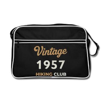Vintage 1957 – Club de voile rétro Année de naissance - Sac Retro - noir/blanc - Devant