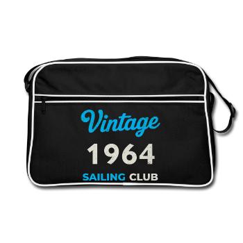 Vintage 1964 – Sailing Club Retro Birth Year - Retro Bag - black/white - Front