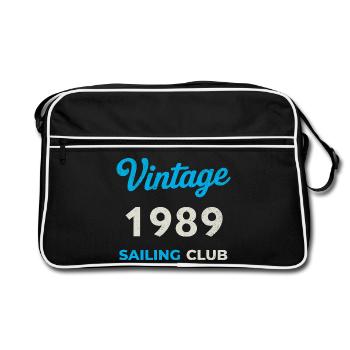 Millésime 1989 – Année de naissance rétro du Yachting Club - Sac Retro - noir/blanc - Devant