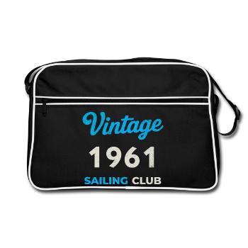 Vintage 1961 – Sailing Club Retro Birth Year - Retro Bag - black/white - Front
