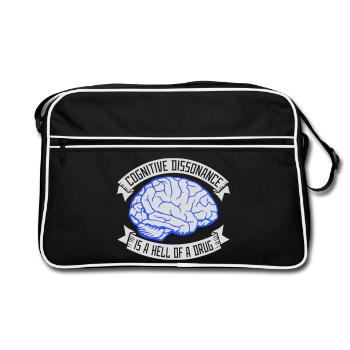 Cognitive Dissonance Is A Hell Of A Drug Saying - Retro Bag - black/white - Front