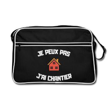 Ich kann nicht, ich habe eine Heim-DIY-Humor-Seite - Retro Tasche - Schwarz/Weiß - Vorne