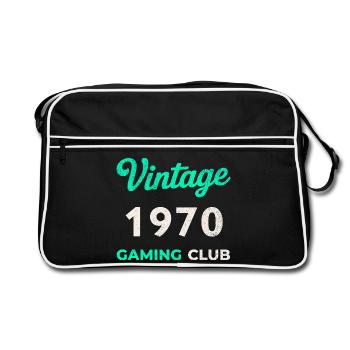 Vintage 1970 – Année de naissance rétro du Gaming Club - Sac Retro - noir/blanc - Devant