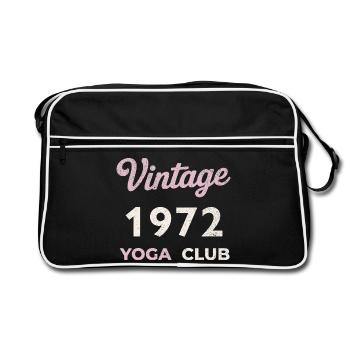 Vintage 1972 Yoga Club Année de naissance rétro Vintage - Sac Retro - noir/blanc - Devant