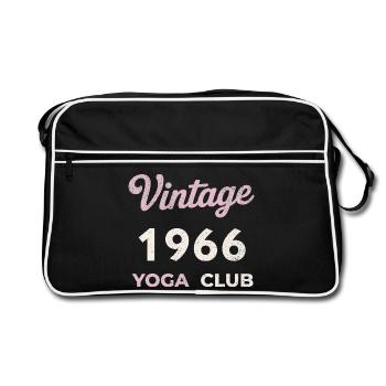 Vintage 1966 Yoga Club Année de naissance rétro vintage - Sac Retro - noir/blanc - Devant