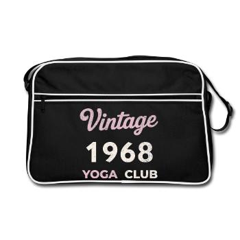 Vintage 1968 Yoga Club Retro Année de naissance vintage - Sac Retro - noir/blanc - Devant