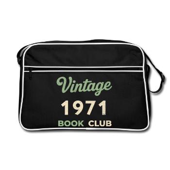Cadeau rétro de l’année de naissance vintage du club de lecture de 1971 - Sac Retro - noir/blanc - Devant